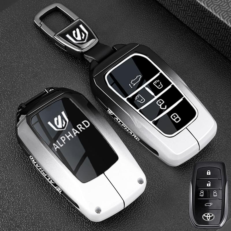 Zinc Alloy 5 Button Car Key Case Cover Protective Shell Car Accessories For Toyota Alphard 30 Series Previa Tarago Vellfire 2024