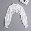 Versatile Lace Cardigan with Mock Collar - Women's Long Sleeve Shawl for Spring, Summer, and Autumn.