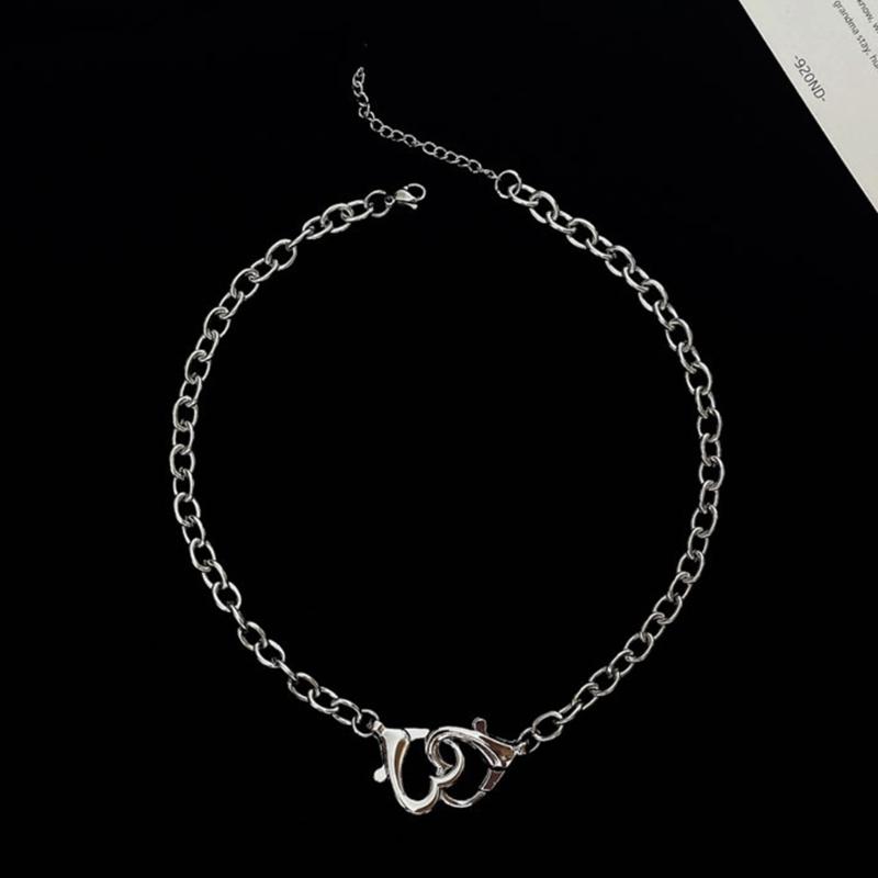 Hip-hop Punk Slitina Srdce Manžety Náhrdelník Módní Šperk na Krk Řetízek na Krk Punkové Srdce Šperky pro Ženy Dívky Muže