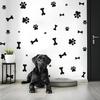 Cute Cartoon Dog Paw Print Bone Wall Sticker INS Style Self‑Adhesive for Kids Room Pet Shop Decor