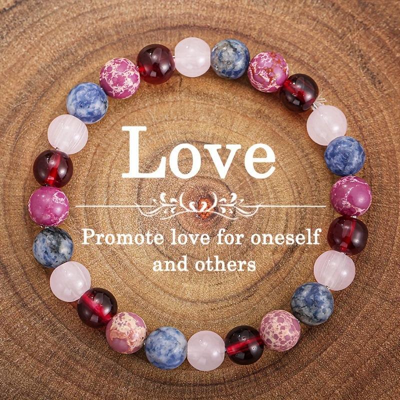 

Love Bracelet Multi-color Natural Stone Attracts Good Luck And 8MM Imperial Stone Jewelry, Lapis Lazuli With Beautiful Meaning 18cm