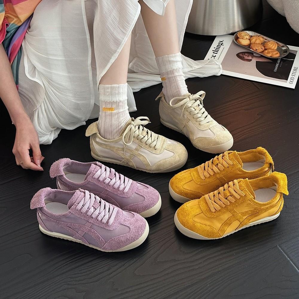 2025 spring new matte leather German training shoes women's retro flat-bottomed lace-up Forrest Gump shoes casual sports shoes
