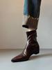Soft Leather Version~ French Temperament Rear Zipper Inner Height Increase Pointed Short Boots Women's Simple Commuting Versatile Elastic Thin Boots