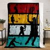 Tennis Silhouette Blanket for All Seasons Blanket Lunch Break Throw Gift