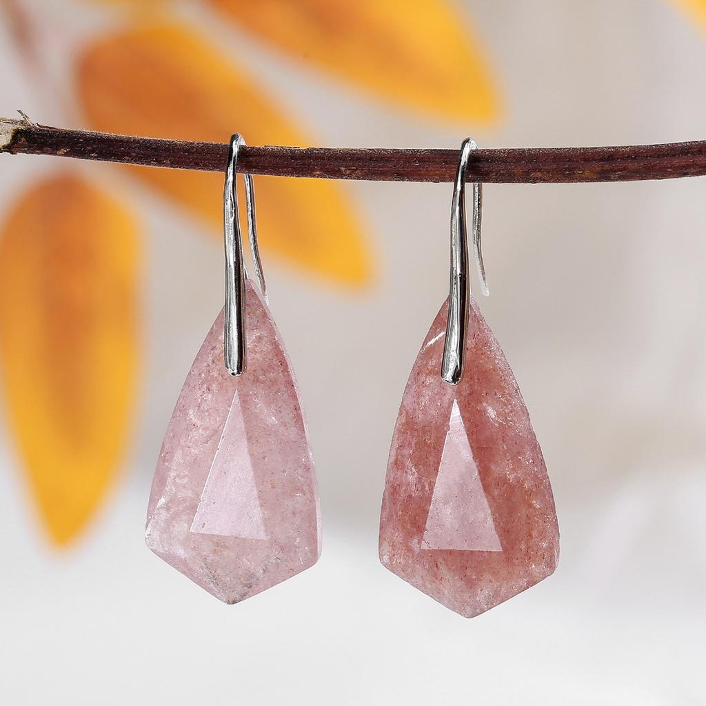 Natural Crystal Earrings, Amethyst Earrings, Cut Diamond Earrings, Christmas Gift, Valentine's Day Gift, Girlfriend Gift, Couple Gift, Birthday Gift