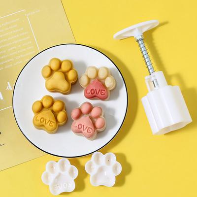 Hand Pressure Moon Cake Mold for Mid-Autumn Festival 50g for Cat Paw Cookie Cutter Stamp DIY Bakeware Mould Kitchen Supp