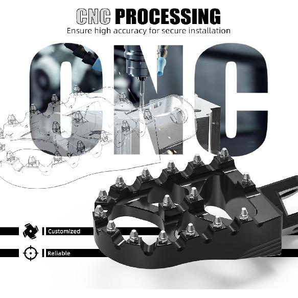 NICECNC Black 57mm Wide Foot Pegs Pedals Rests Dirt Bike Compatible with Suzuki DRZ400S/DRZSM 2000 2001 20002 2003 2004 2005-2020 2021 2022 2023