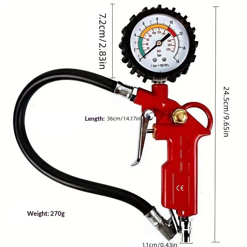 Interface Tire Pressure Gauge For Car Motorcycle Suv Inflator Pumps Tire Repair Tools Pressure Gun Type For Air Compressor