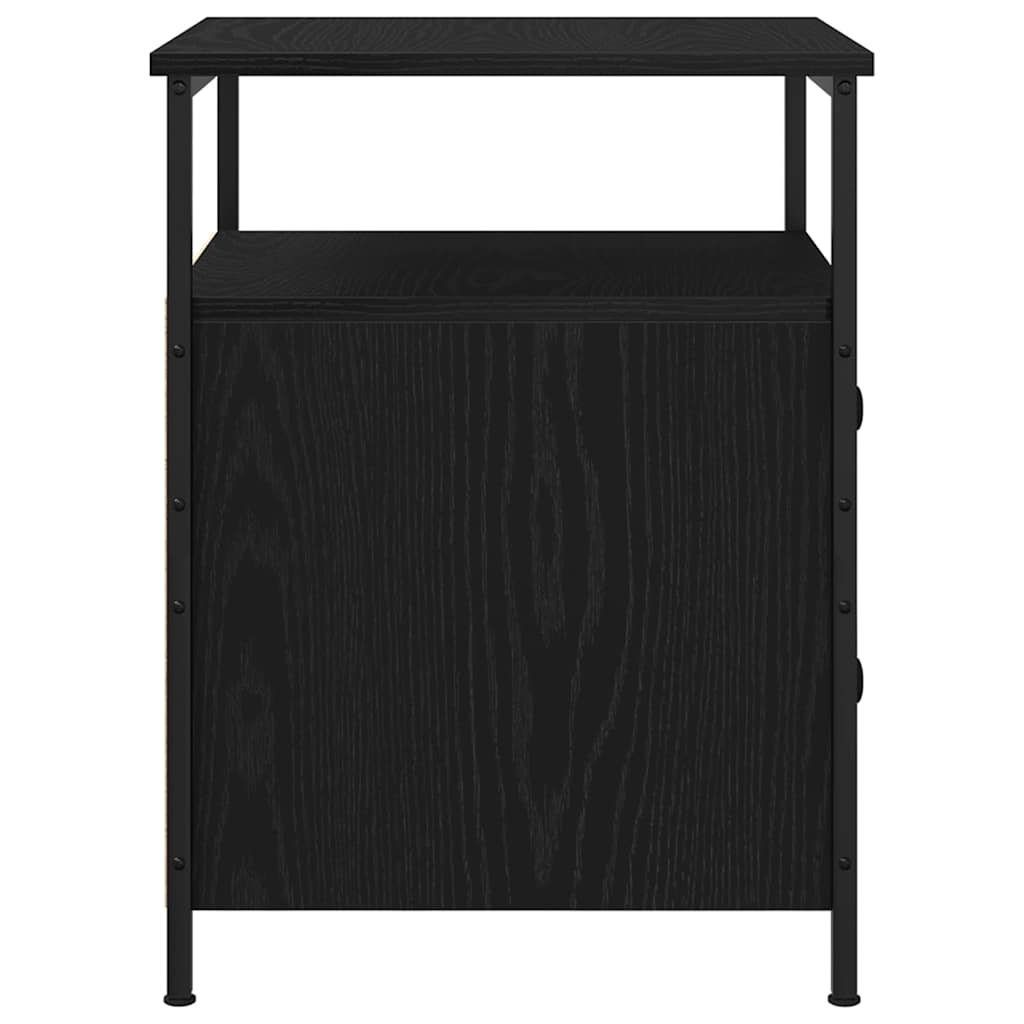 Nightstand Black Oak Effect 34 x 35.5 x 50 cm Engineered Wood