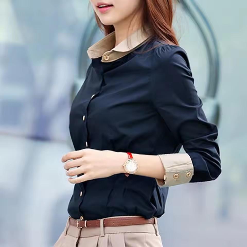 Spring Women's Fashion Business Long Sleeve Shirt