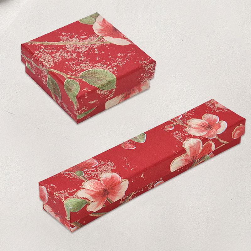 1Pc Rectangle Practical Cardboard Gift Printed Antique Style Packaging Box Hair Accessory Box Jewelry Box