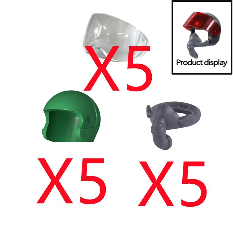 MOC Building Blocks Character Accessories Explosion-Proof Helmets Hats Gas Mask Knife Stands Mechanical Dog Drones DIY Toy Gift