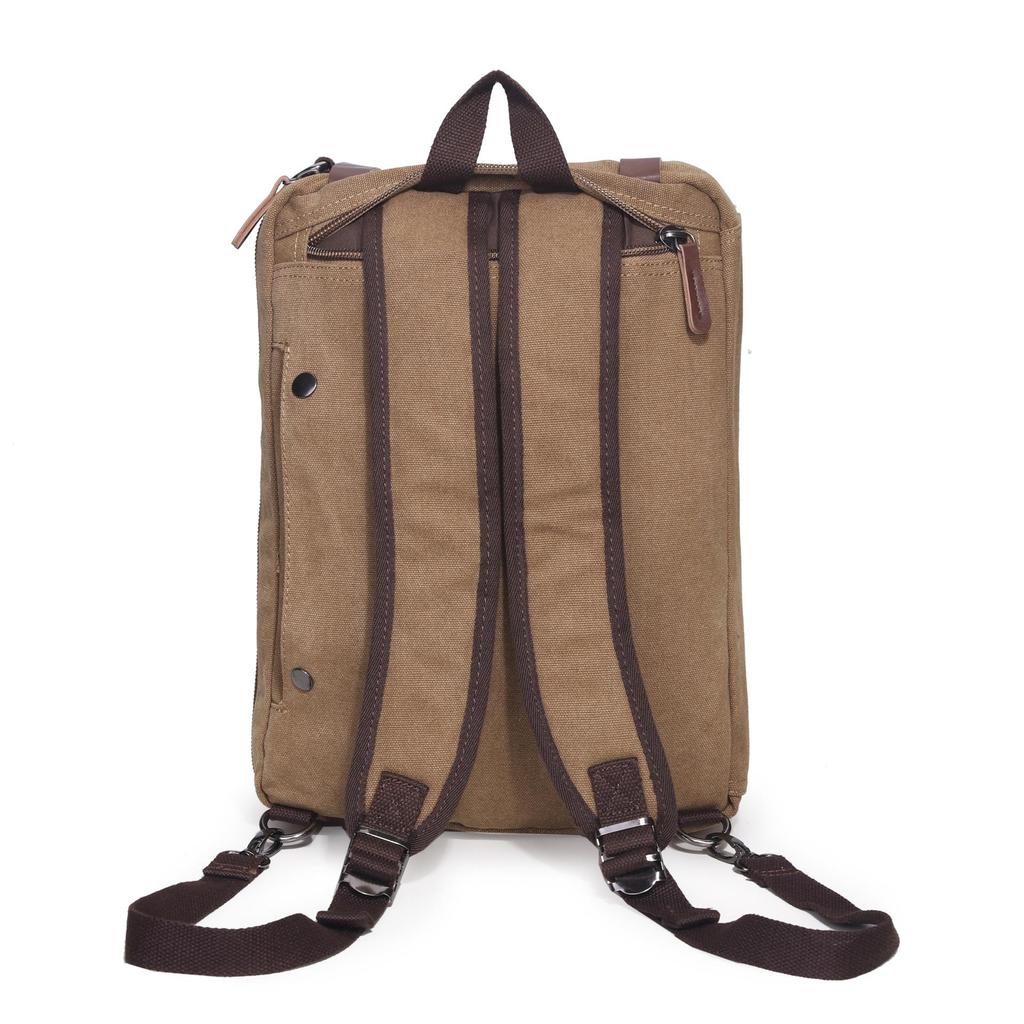 Cross-Border Canvas Laptop Backpack - Large Capacity Business Travel Bag