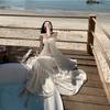 Neck Tube Top Seaside Vacation Dress, High-end Feeling, Big Swing, Elegant Fairy Gas Photo Suit Skirt