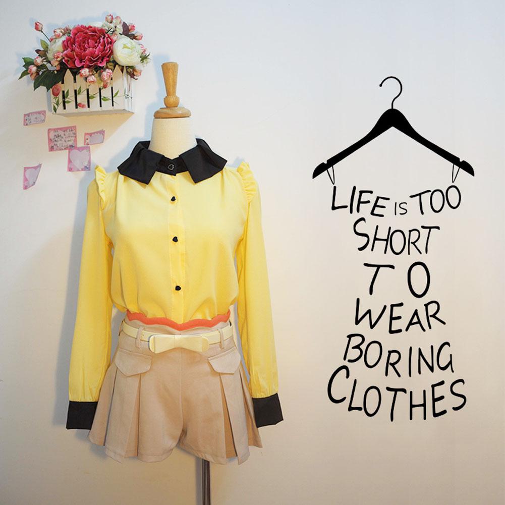 Life Is Too Short Fitting Room Wall Decal PVC Sticker Letter Words Decoration