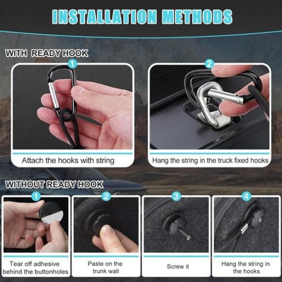 Cargo Net, Expandable 3 Pocket Heavy-Duty Cargo Net 3 Pockets 47.2” x 11.8”