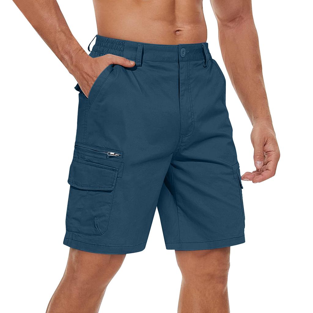 Men's Casual Color Outdoors Pocket Beach Work Trouser Cargo Shorts Pant