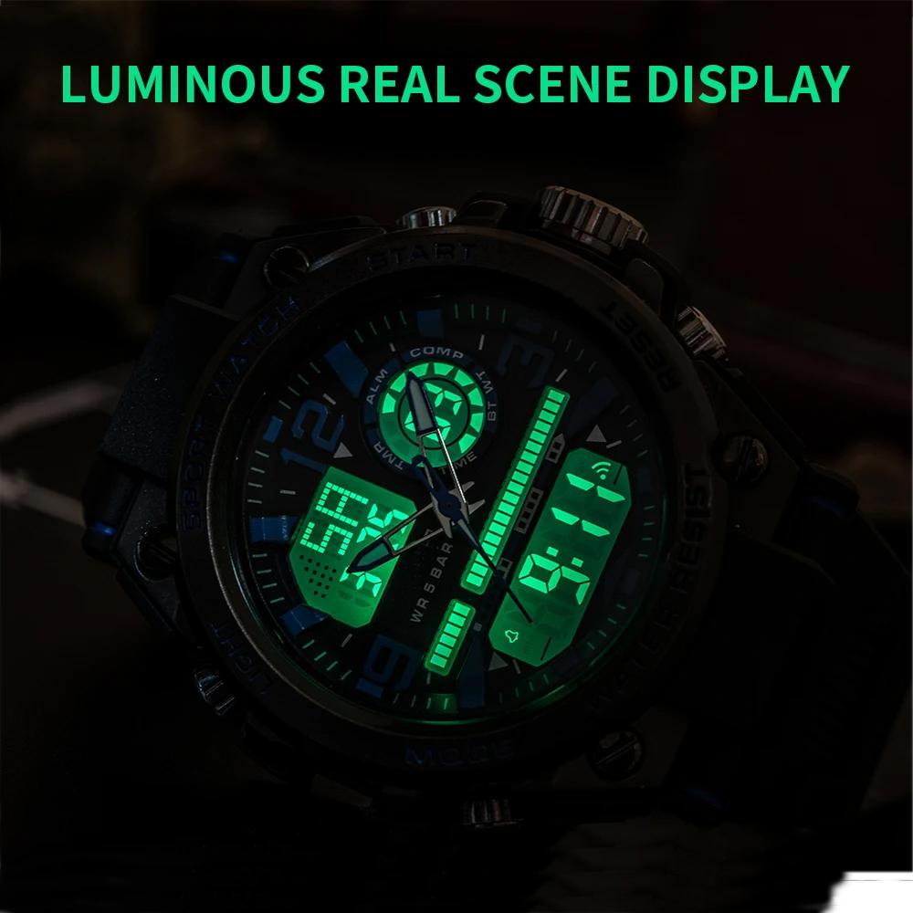 Military Quartz Watch Dual Display Men Sports Watches G Style LED Digital Waterproof Watches