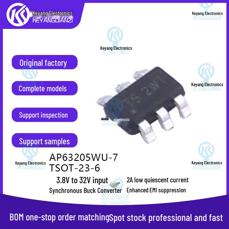 

AP63205WU-7 2A Low Quiescent Current Synchronous Buck Converter IC, TSOT-23-6 Package, Brand New Original