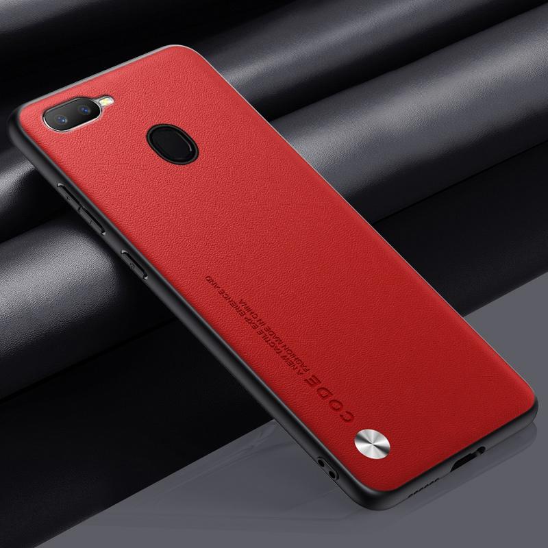 

Розкішний шкіряний чохол PU для OPPO AX7 A3S A5S A12 A12E матовий силіконовий чохол для телефону для OPPO A3 F11 A9X AX5S Realme C1 Coque For OPPO A12E червоний