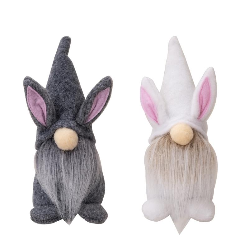Unique Easter Rabbit Gnomes Crafted with Fine Fabric Delicate Craftsmanships Suitable for Decorating Desk,Bedsides Table