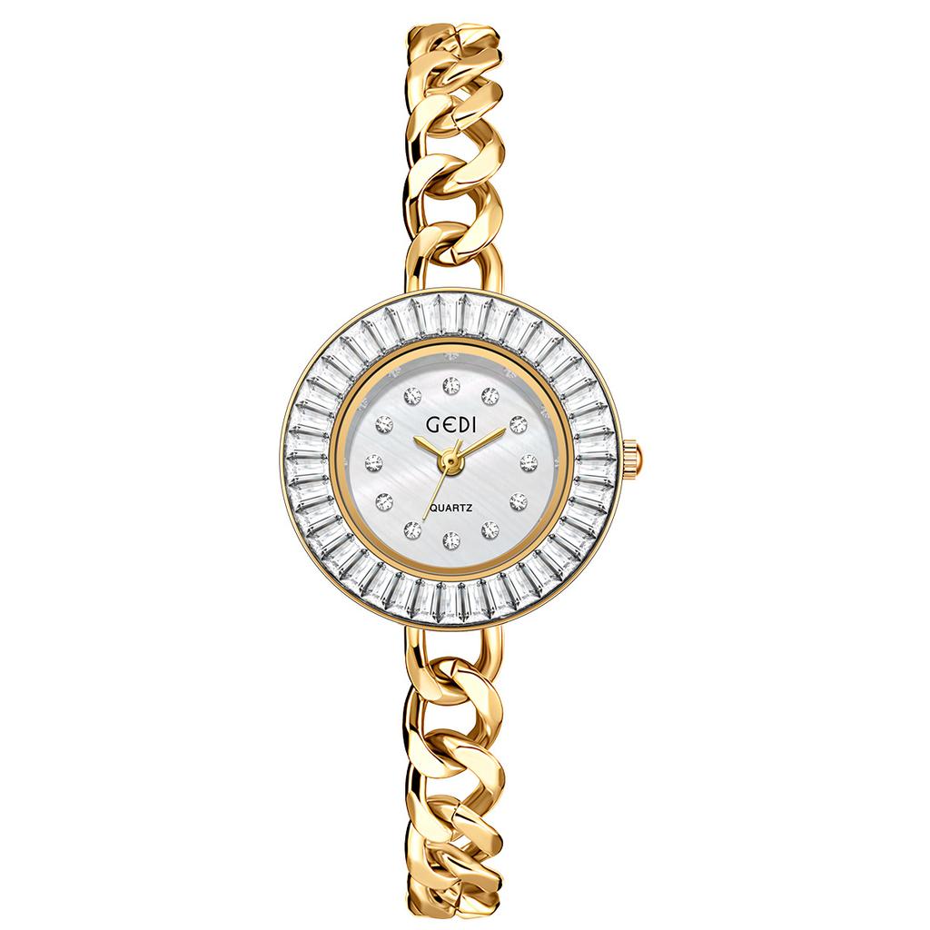 Retro Exquisite Luxury Gold Women'S Watch Niche High-End Fritillary Women'S Quartz Watch