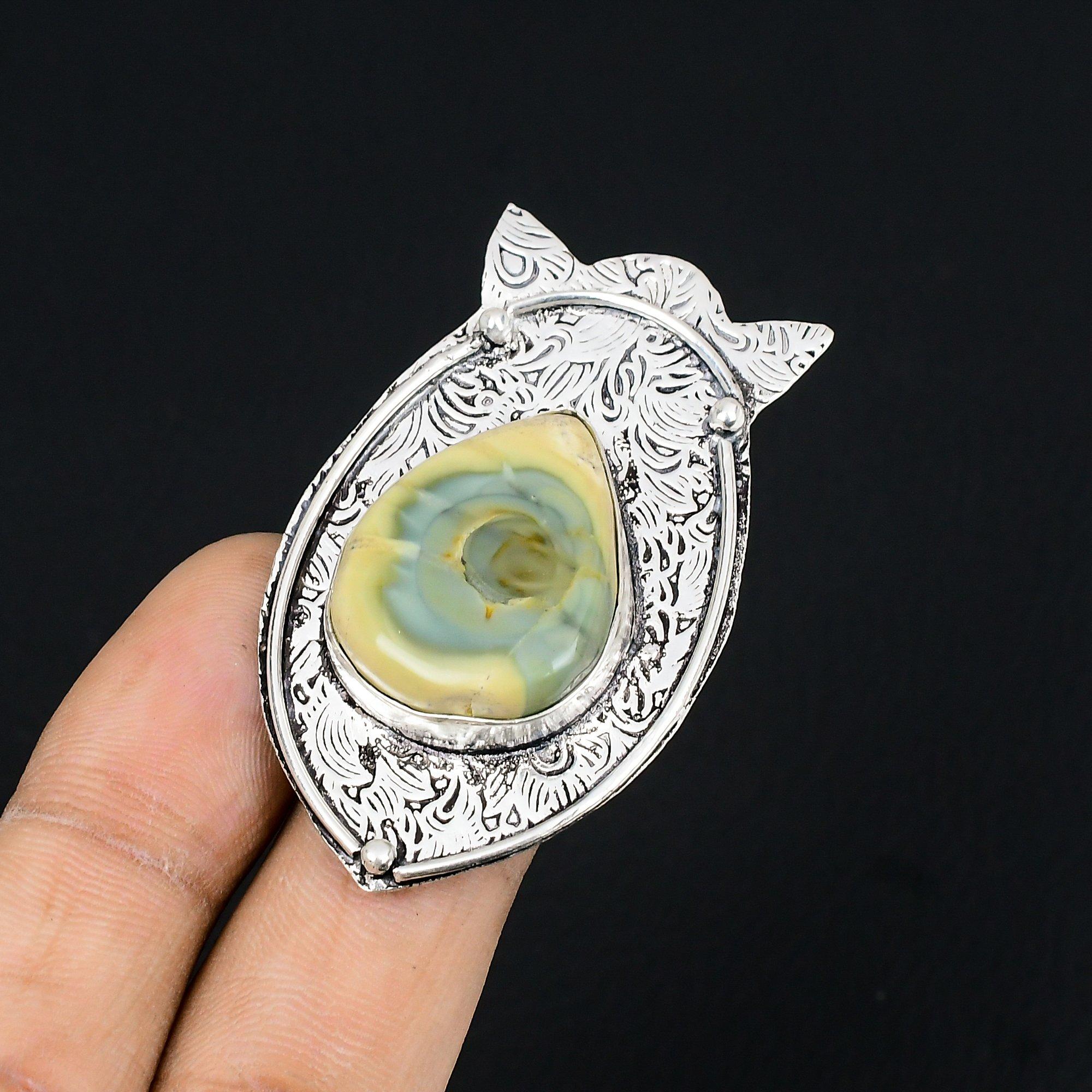 Natural Imperial Jasper Gemstone Multi Stone Ring Size 6.5 925 Silver For Girls 6.5