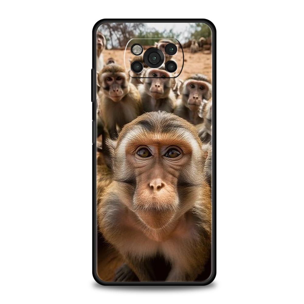 Animal selfie art Phone Case For For Xiaomi Poco X6 X5 Pro X4 X3 NFC F5 Pro F4 F3 GT M5 M4 Pro 5G M3 C51 C50 C55 Soft Cover