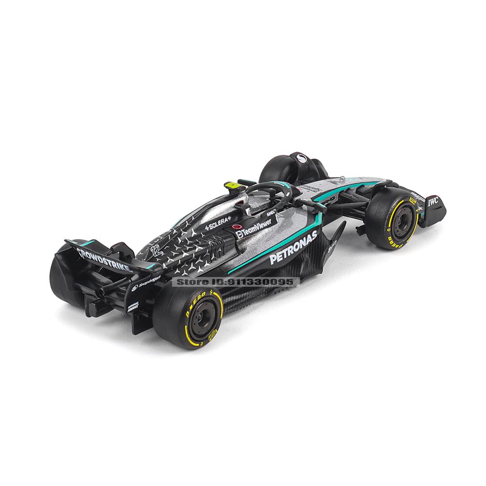 Bburago 1:64 Mercedes-AMG 2025 F1 W16 #63 George Russell #12 Kimi Antonelli Alloy Car Model Collectible Toys Latest Model