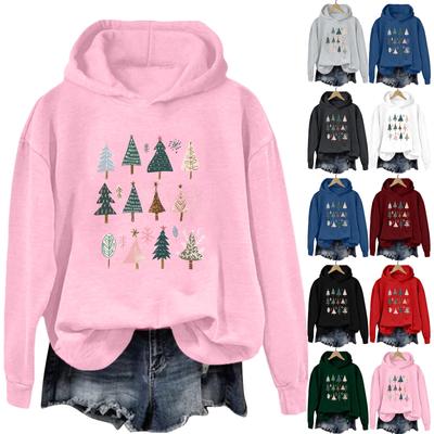Damen Sweatshirt Sport Weihnachten Druck Pullover Sweatshirt Hoodie Langarm Oberteil Casual Sweatshirt