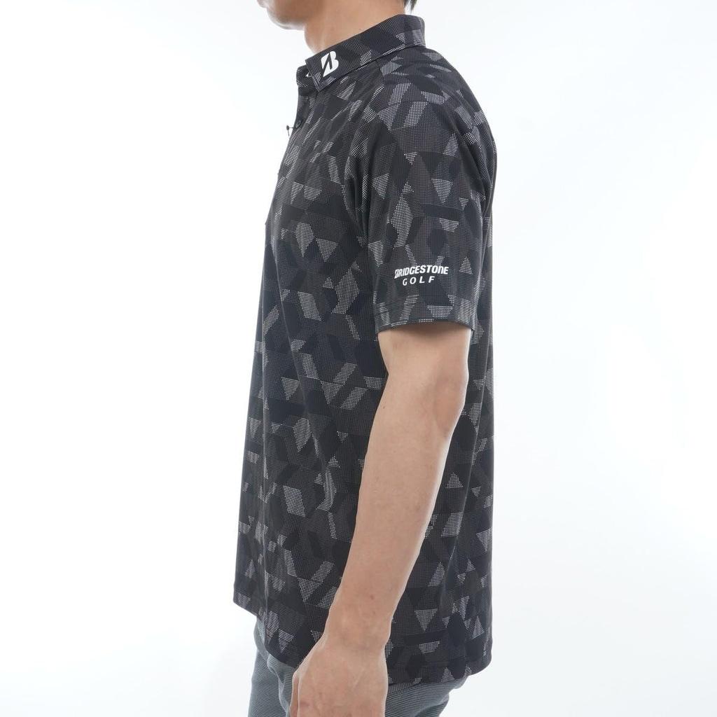 BRIDGESTONE Golf Retro Short Sleeve Shirt EGM06A Men's Black