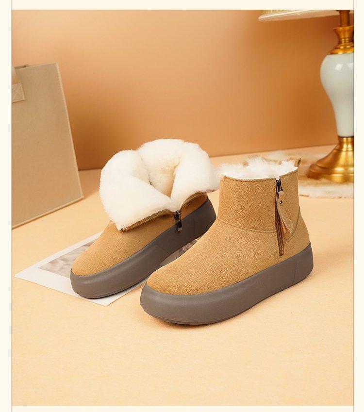 

Хлопковые ботинки Зимние хлопковые туфли на плоской подошве Утепленные флисом короткие ботинки Носить зимние ботинки 42 имбирный