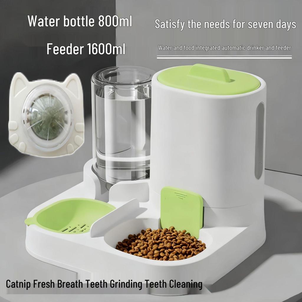 Automatic Cat Feeder & Water Dispenser - Large Capacity, 2-in-1 Pet Feeding Solution