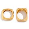 Salircon Simple Geometric Smooth Metal Cuff Bangles for Women Trending Punk Gold Color Spring Bracelets Party Banquet Jewelry