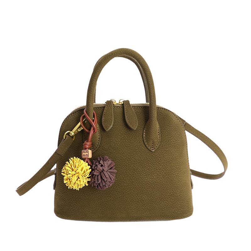 

Retro matte portable shell bag 2025 autumn and winter new niche retro bag women s suede shoulder messenger bag блідо-зелений колір