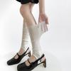Summer ThinWomen Leg Warmers Ballet Style Breathable Knitted Foot Cover JK Lolita Leg Warmers Solid Color Long Socks Stockings