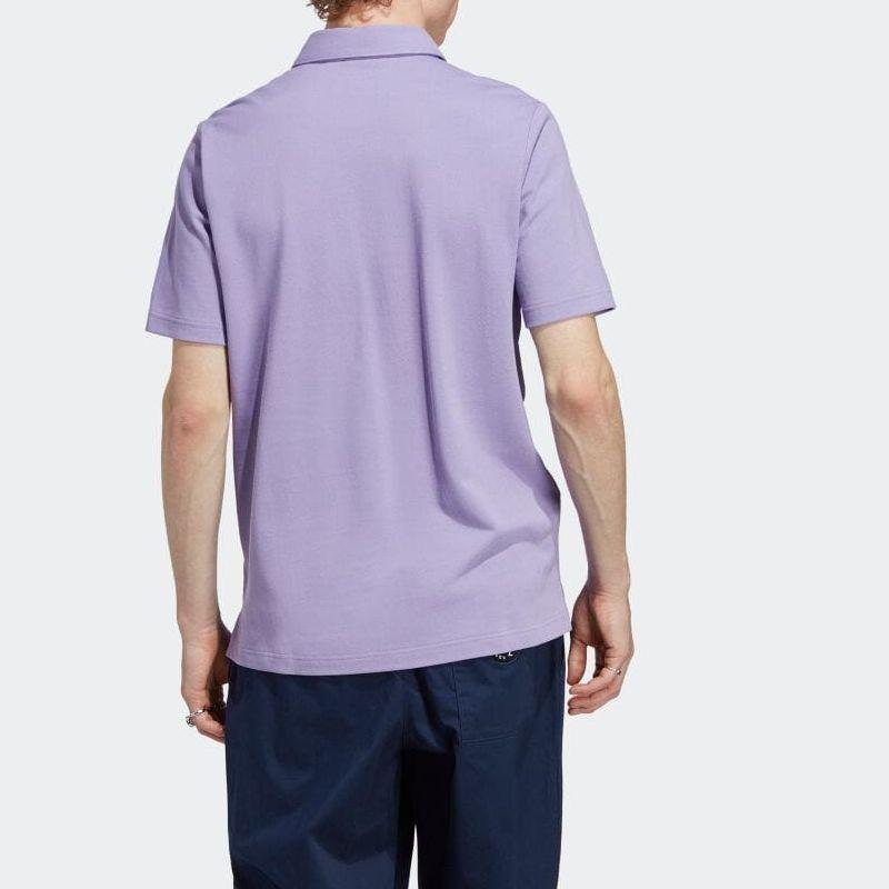 adidas Originals Blokepop Logo Print Short Sleeve Polo Shirt Men Polo Shirts Magic-Lavender IP7170