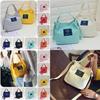 Chic Korean Style Canvas Bucket Bag Vibrant Candy Colors Small Handbag