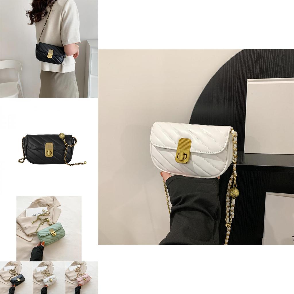 Fashionable Summer 2023 Pu Leather Square Flap Bag Stylish Chain Shoulder Bag