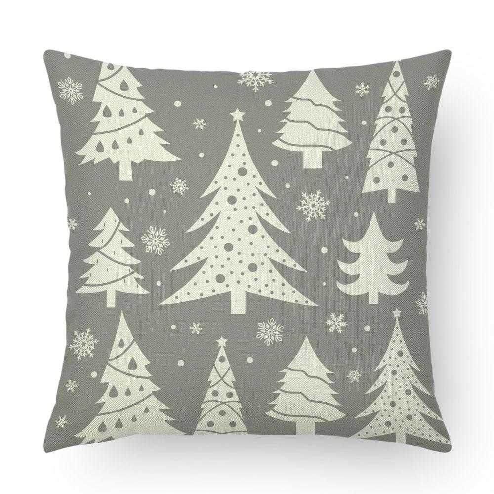 Christmas Imitation Linen Pillow Case Home Decoration Pillow Four-piece Set Sofa Cushion Cover Bedroom Pillow