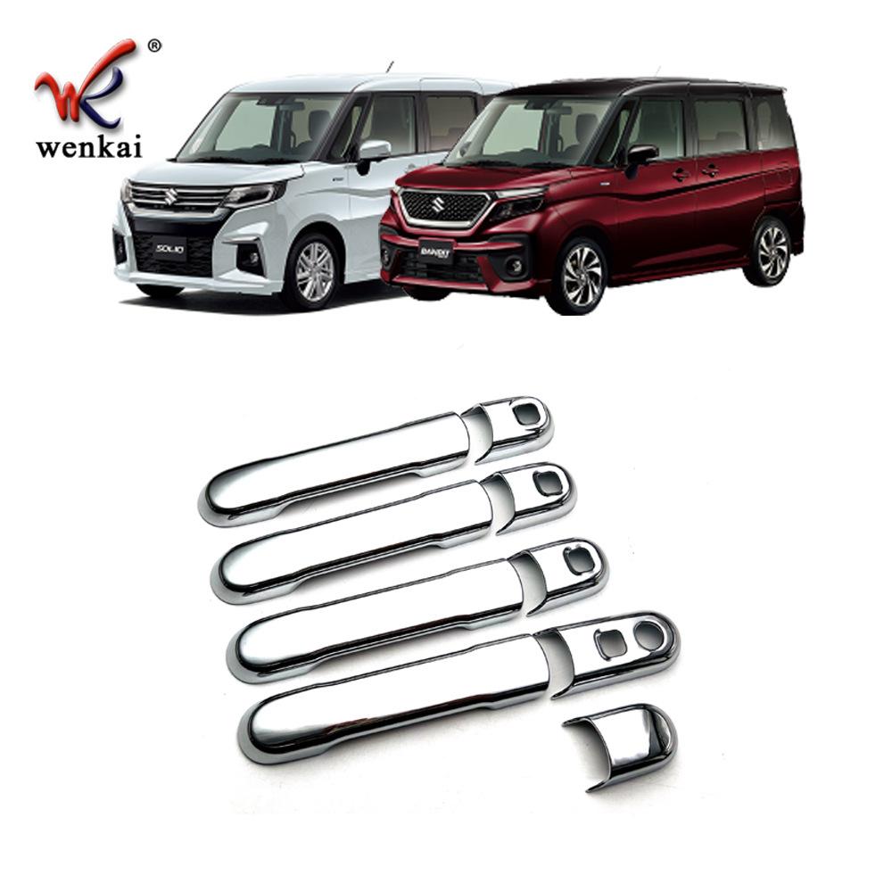 For Suzuki Solio/Solio Bandit    ABS carbonfiber chrome Car Door Handle door Bowl cap Cover Sticker Car Accessories Electroplated silver