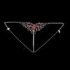 Red Butterfly Rhinestone Body Chain Bikini Bra for Nightclub and Beach