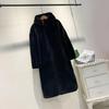 Winter Women High Quality Faux Mink Fur Coat Luxury Long Fur Coat Loose Lapel OverCoat Thick Warm Plus Size Female Plush Coats