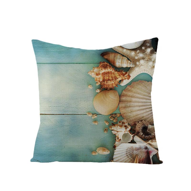 New Retro Style Polyester Pillow Cover Conch Shell Printed Cushion Pillow Cover Home Furnishings