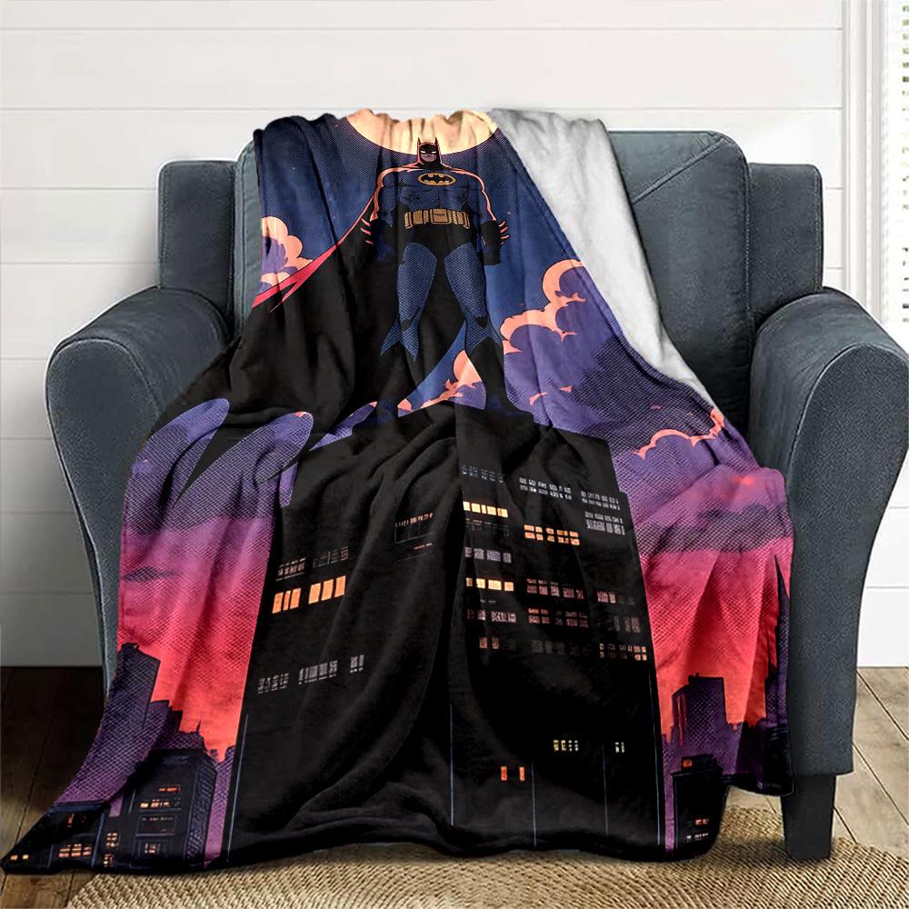 1pc Batman, Cityscape Flannel Blanket Soft Warm Throw for Home, Office, Travel, All-Season Cozy Bedding GiftL1112