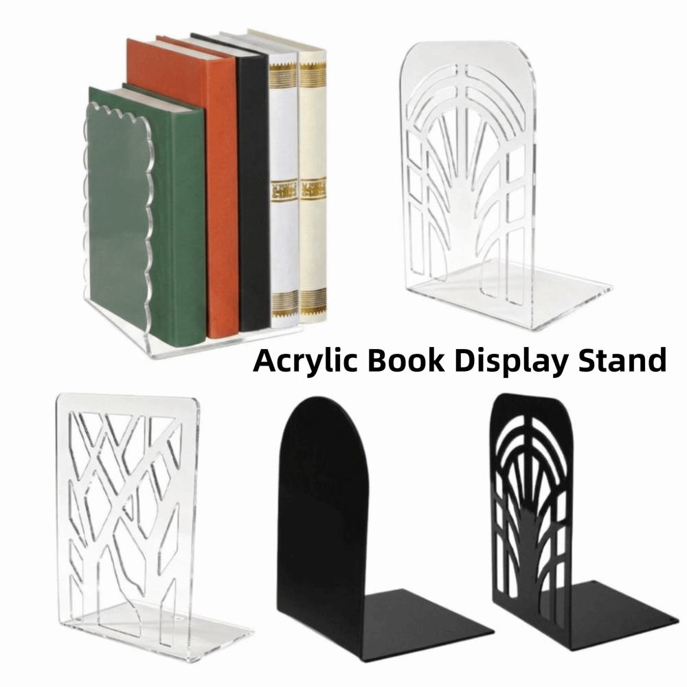 Space-saving Desktop Acrylic Book Storage Rack Transparent Black Bookshelf Back-to-School Season