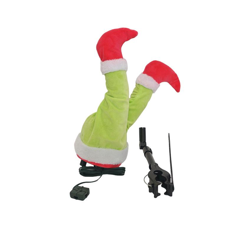 

Electric Swinging Santa Claus Elf Legs For Christmas Tree Decorations Funny Shaking Ornament For Xmas Party Scene Display