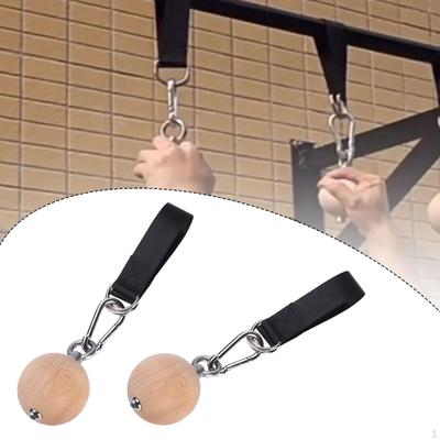 Accessoire de Poignée Solide Facile à Utiliser Poignées en Bois pour les Mains avec Sangles de Suspension pour l'Escalade