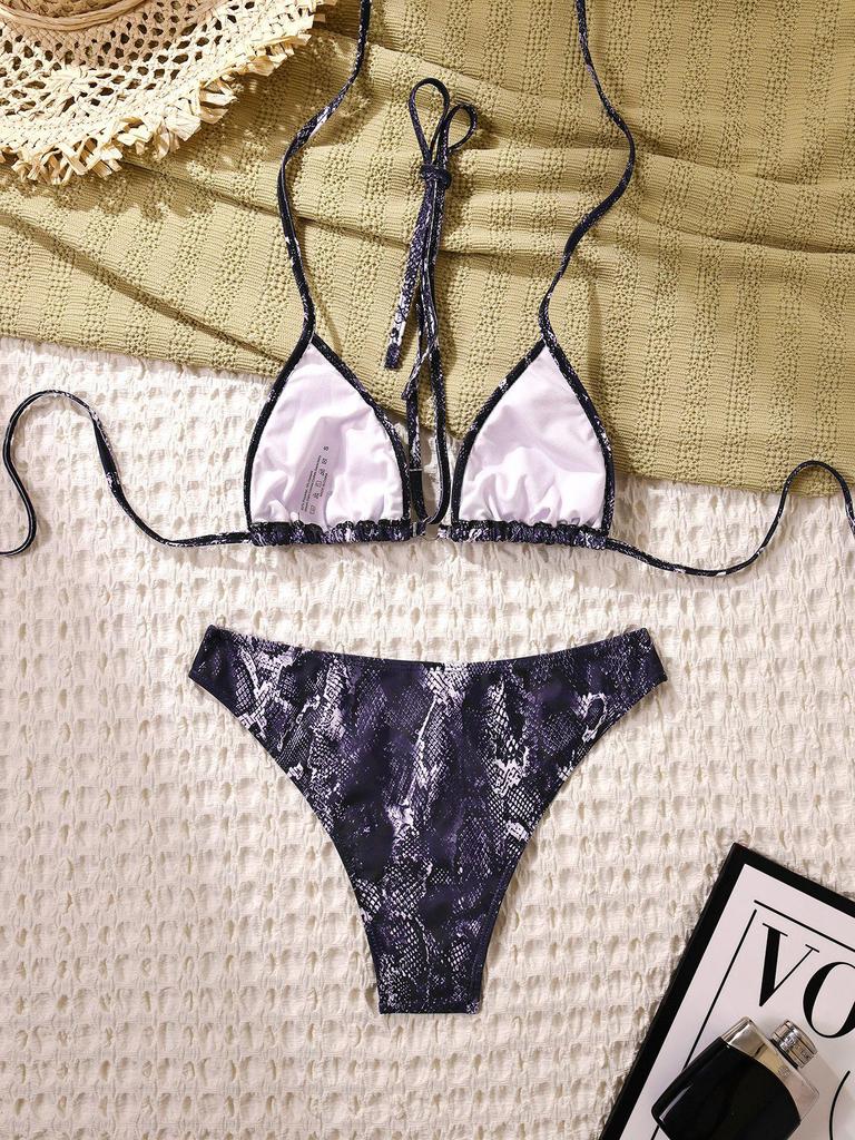2026 Trendy High-Waisted Printed Bikini Set for Large Busts: Fashionable and Sexy European & American Swimwear