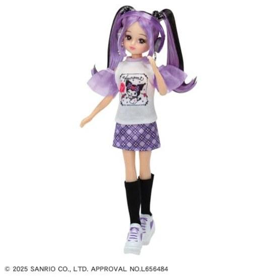 Takara Tomy Licca-chan Doll Cool Kuromi DX Casual Purple Dress Set Dress-Up Toy 3 Years Up